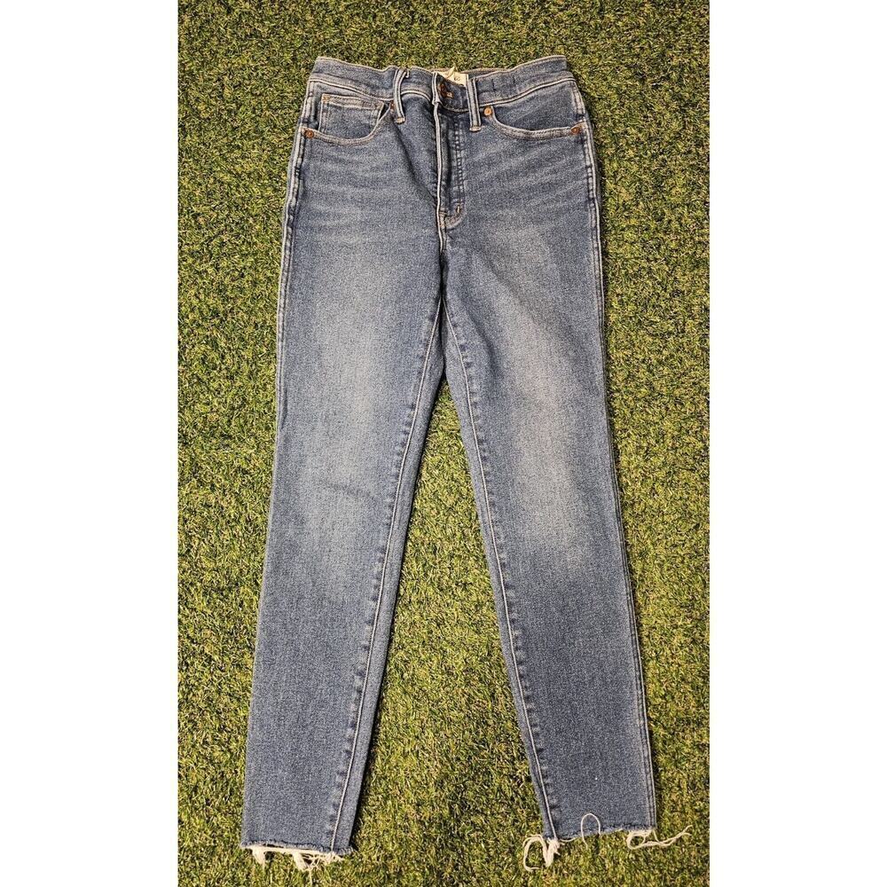 Madewell Jeans Womens 27 Blue 10" High Rise Skinny Button Fly Denim Stretch